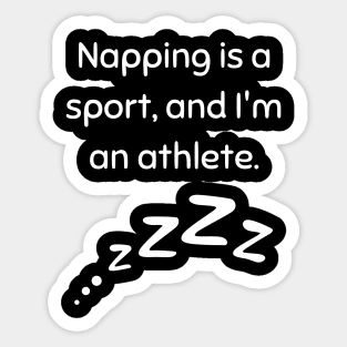 Napping Sport Athlete Joke Sticker